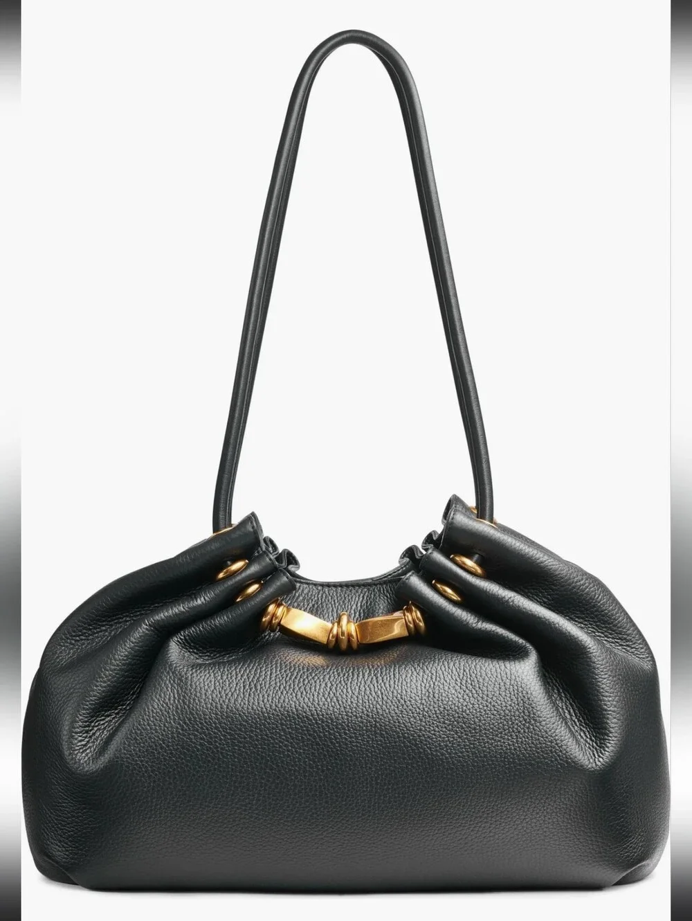 Donna Karan Black Pebbled Leather Toiletry Bag